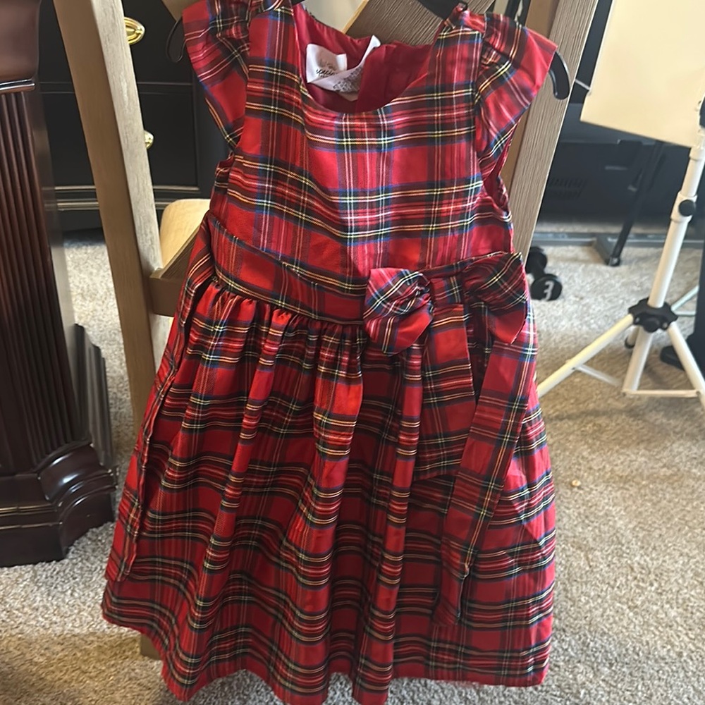 Plaid Red Kids Formal Dress